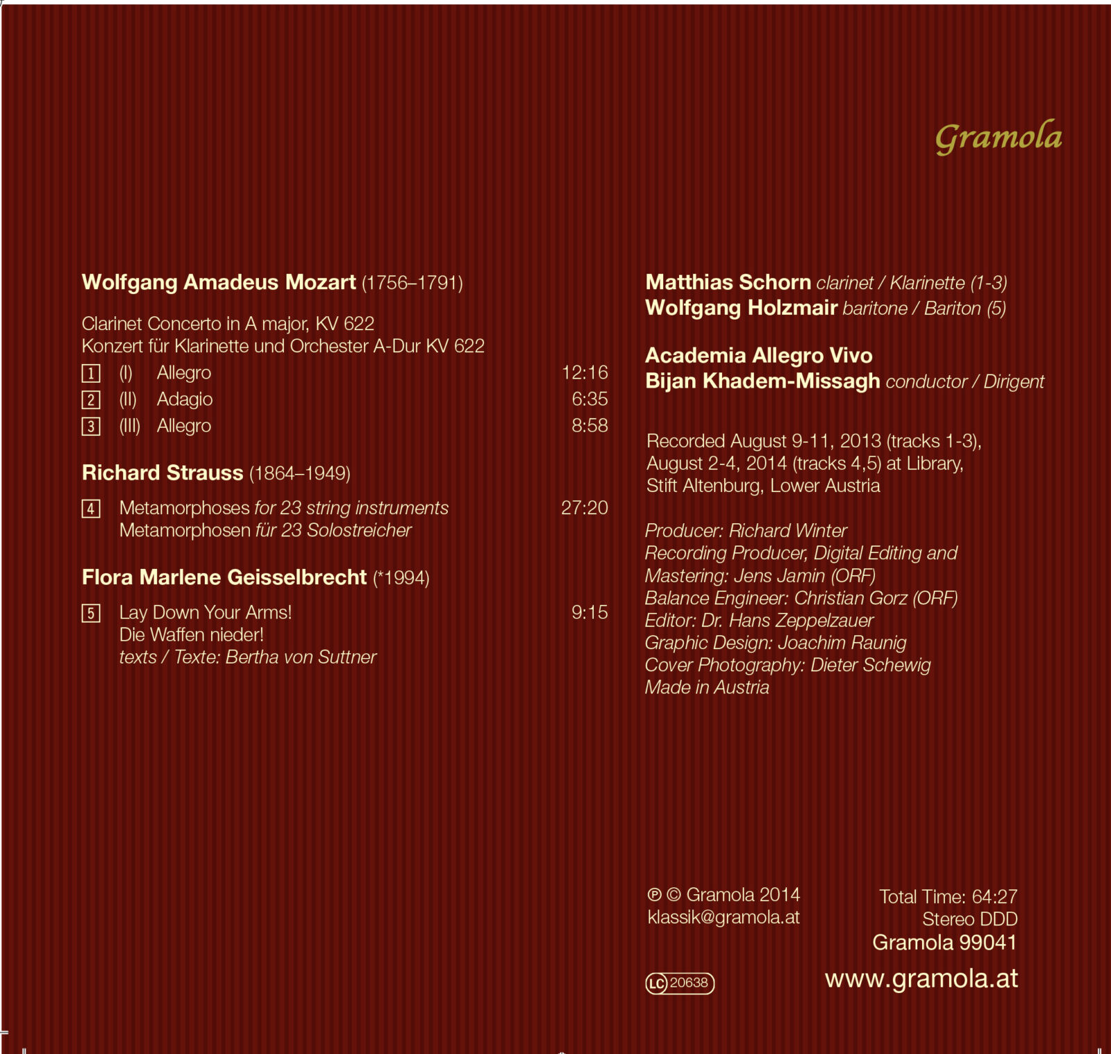 CD "Mozart - Strauss - Geisselbrecht"